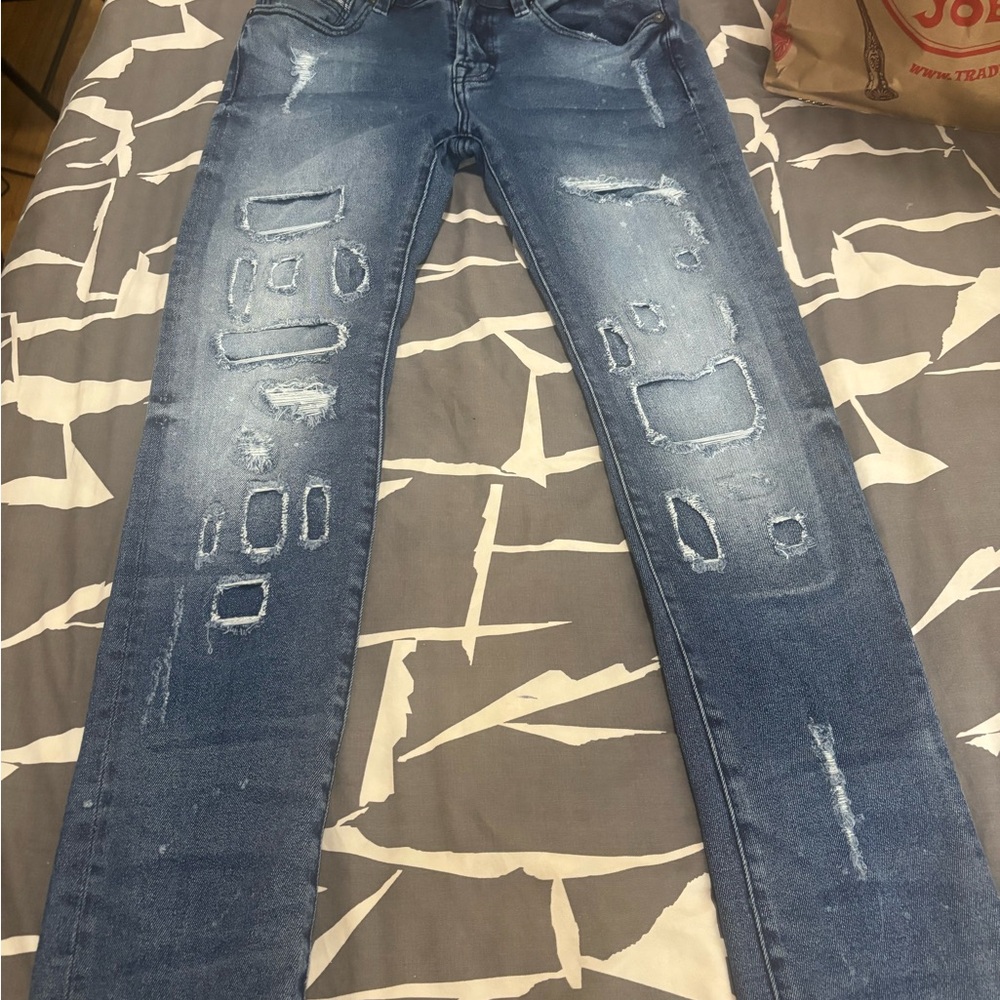 Cult of Individuality Distressed Blue Men's Skinny Jeans